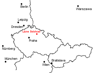 Mapa Lázně Bělohrad